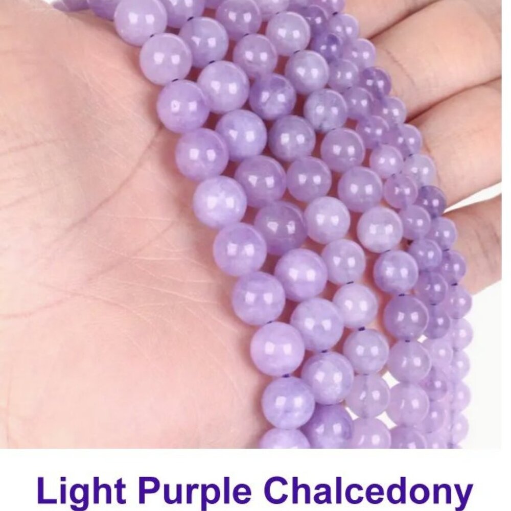 Natural Gemstone Beads - Light Purple Chalcedony